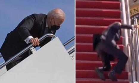 特朗普嘲笑拜登連摔3次